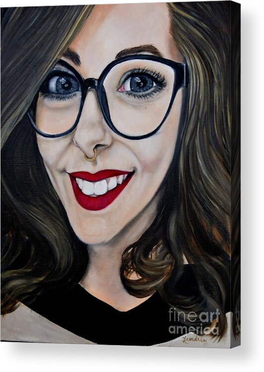 Selfie Acrylic Print featuring the painting Maranda by Leandria Goodman