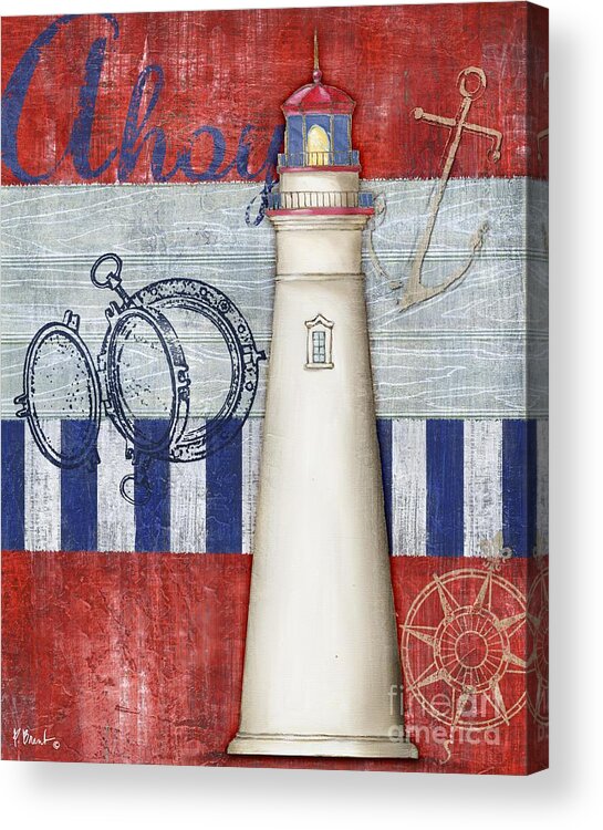 Nautical Acrylic Print featuring the painting Maritime Lighthouse I by Paul Brent