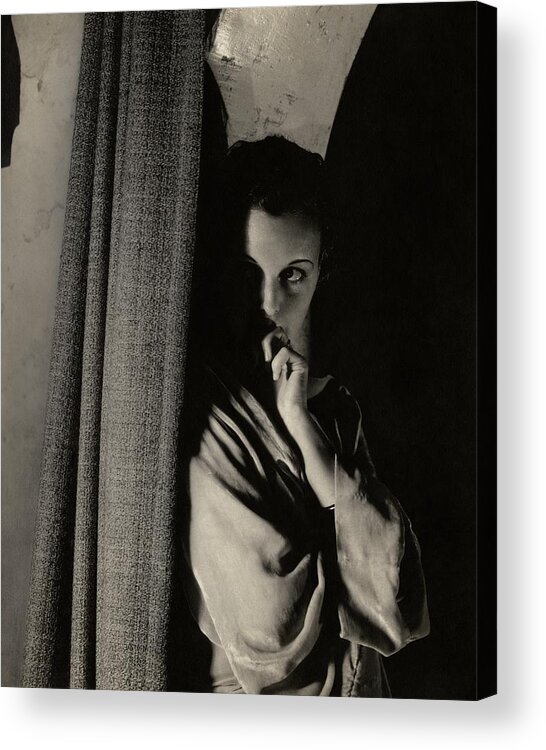 Actress Acrylic Print featuring the photograph Mary Astor By A Curtain by Edward Steichen