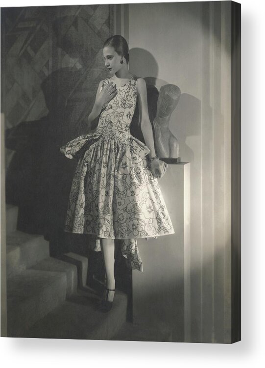 Fashion Acrylic Print featuring the photograph Mary Guina Wearing A Louiseboulanger Dress by Edward Steichen