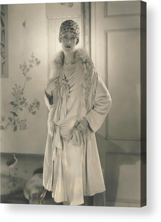 Accessories Acrylic Print featuring the photograph Mary Heberdeen Wearing A Paquin Dress by Edward Steichen