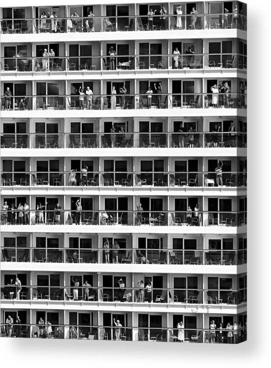 Bw Acrylic Print featuring the photograph Mass Tourism by Franz Baumann