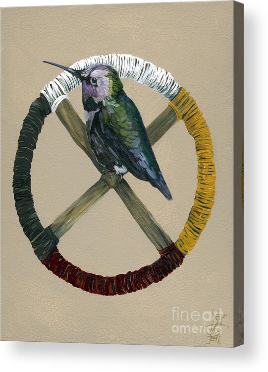 Medicine Wheel Acrylic Print featuring the painting Medicine Wheel by J W Baker