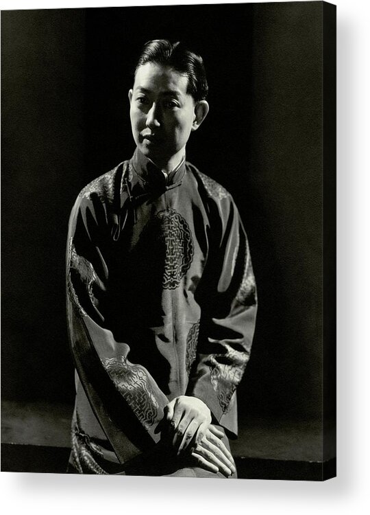 Actor Acrylic Print featuring the photograph Mei Lanfang Wearing A Chinese Jacket by Edward Steichen