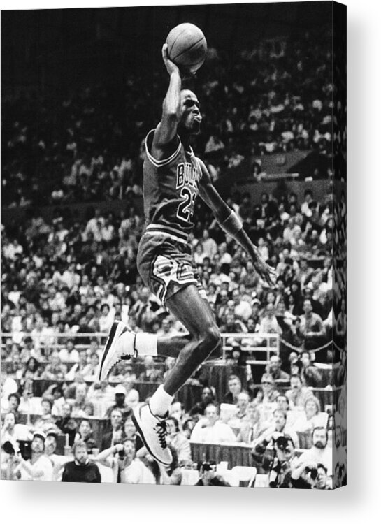 Classic Acrylic Print featuring the photograph Michael Jordan Gliding by Retro Images Archive