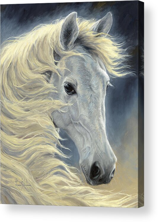 Horse Acrylic Print featuring the painting Midnight Glow by Lucie Bilodeau