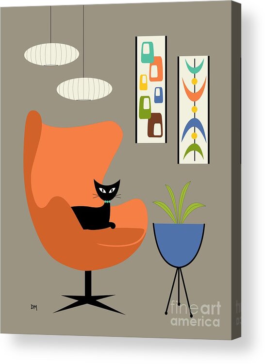 Mid Century Modern Acrylic Print featuring the digital art Mini Oblongs and Mobile by Donna Mibus
