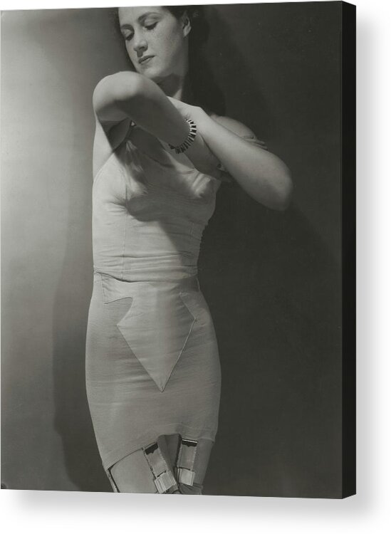 Fashion Acrylic Print featuring the photograph Model Wearing Girdle by Edward Steichen