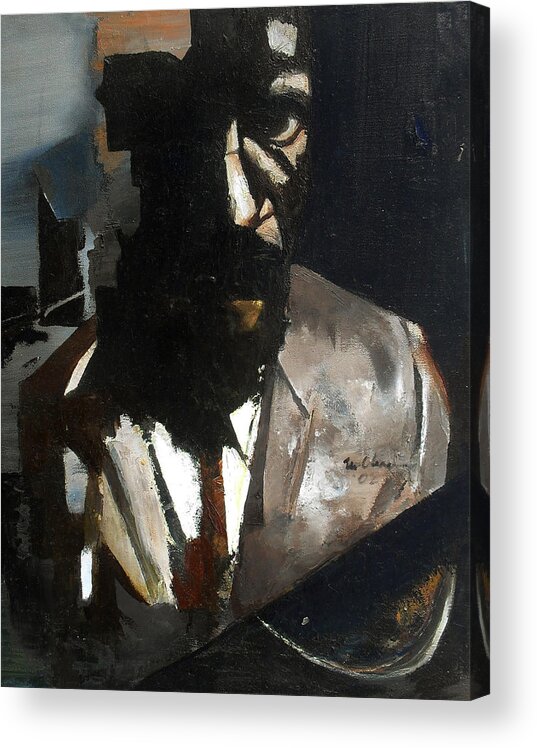 Thelonious Monk Jazz Piano Portrait Acrylic Print featuring the painting Monk by Martel Chapman