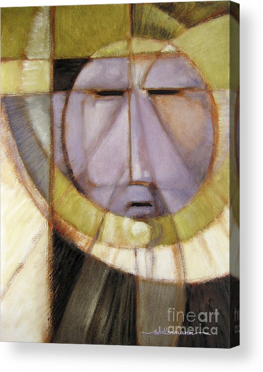 Mask Acrylic Print featuring the painting Moonmask by Randy Wollenmann
