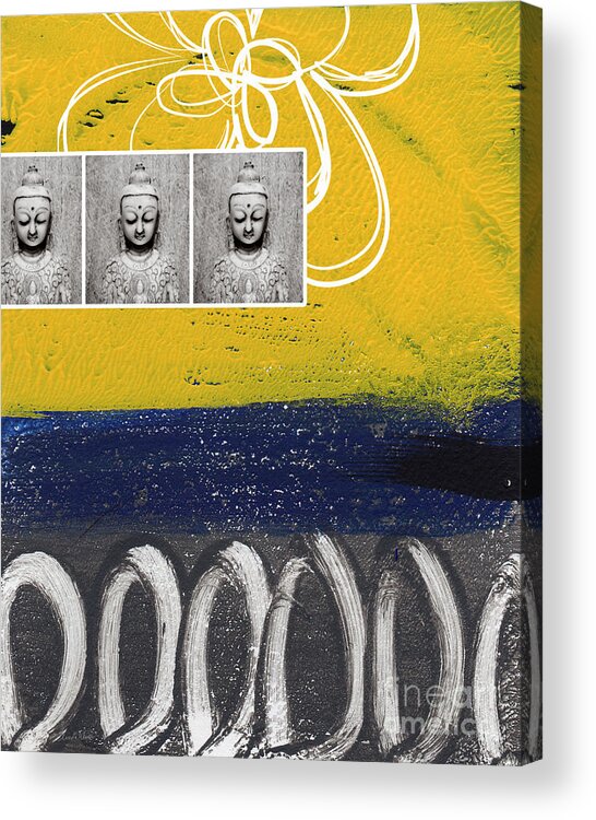 Buddha Acrylic Print featuring the painting Morning Buddha by Linda Woods