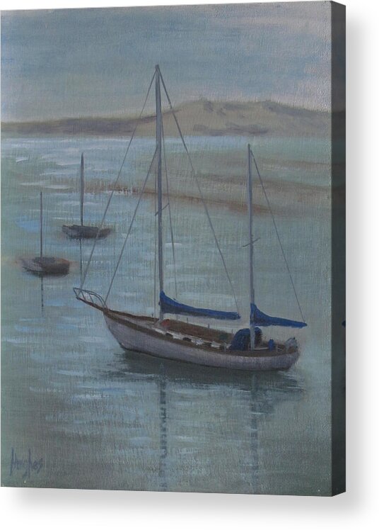 Morro Bay Acrylic Print featuring the painting Morro Bay by Kevin Hughes