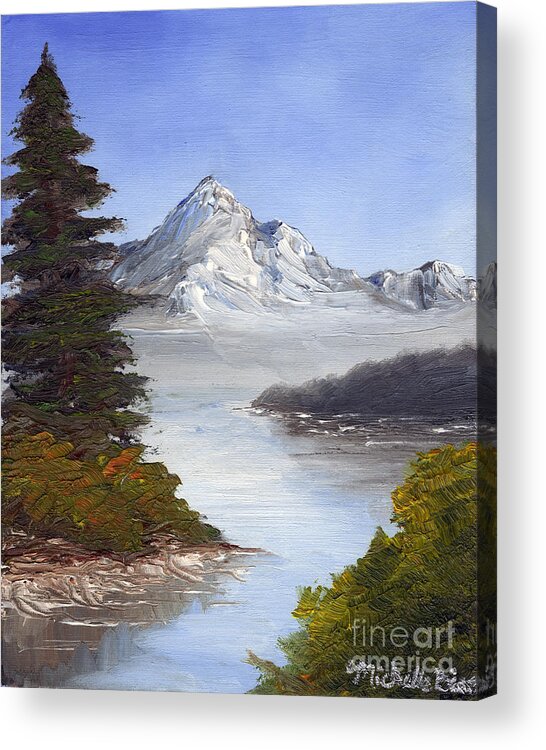 Mountain Acrylic Print featuring the painting Mountain Region by Michelle Bien