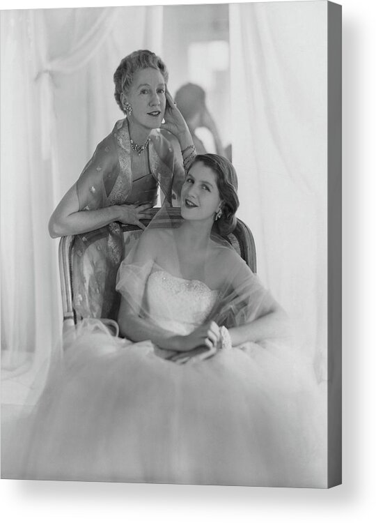Party Acrylic Print featuring the photograph Mrs. Francis Mcneil Bacon IIi And Her Daughter by Horst P. Horst