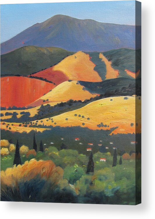 Mountain Acrylic Print featuring the painting Mt. Diablo 1 by Gary Coleman