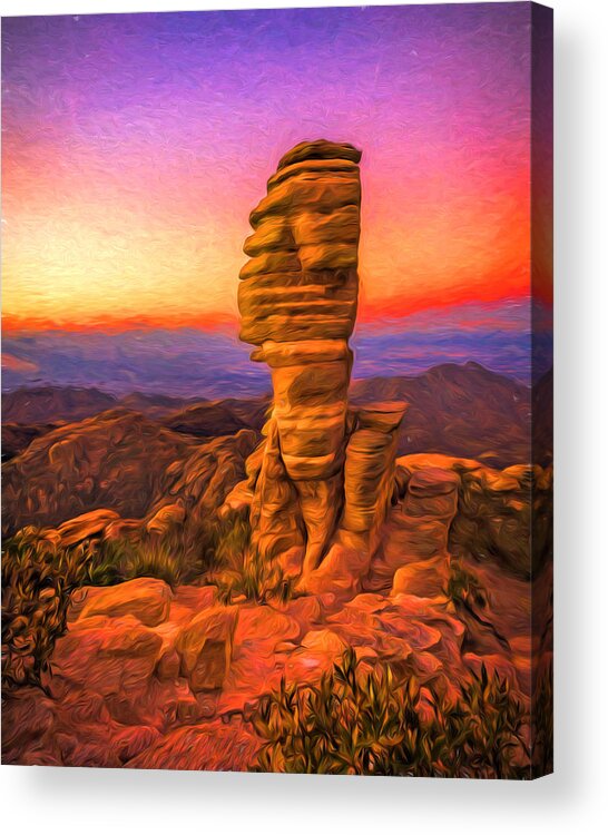 Landscape Acrylic Print featuring the photograph Mt. Lemmon Hoodoo Artistic by Chris Bordeleau