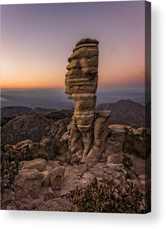 Landscape Acrylic Print featuring the photograph Mt. Lemmon Hoodoo by Chris Bordeleau