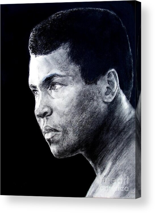 Muhammad Ali Acrylic Print featuring the drawing Muhammad Ali formerly known as Cassius Clay III by Jim Fitzpatrick