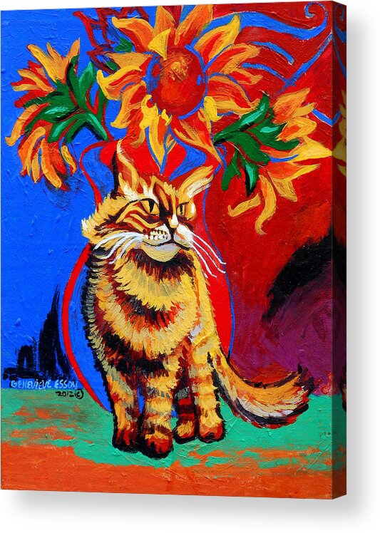 Cat Acrylic Print featuring the painting Natasha by Genevieve Esson