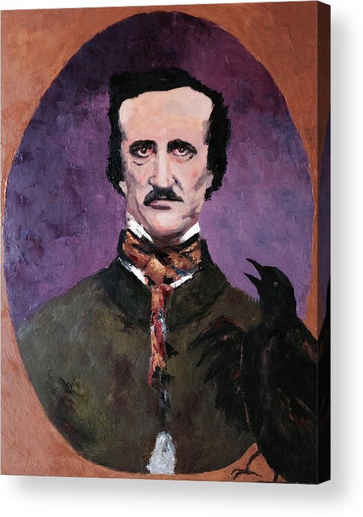 Edgar Allen Poe Acrylic Print featuring the painting Nevermore by Sylvia Miller