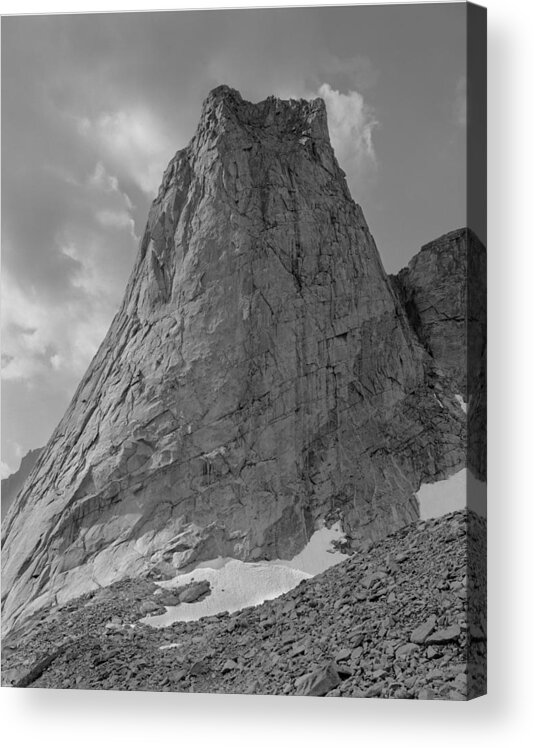 Pingora Peak Acrylic Print featuring the photograph 109649-BW-North Face Pingora Peak, Wind Rivers by Ed Cooper Photography