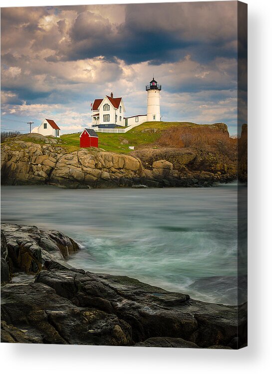 Lighthouse Acrylic Print featuring the photograph Nubble Lighthouse by Steve Zimic