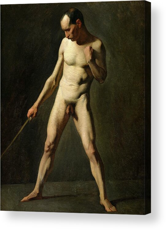 Etude De Nu Acrylic Print featuring the painting Nude Study by Jean-Francois Millet