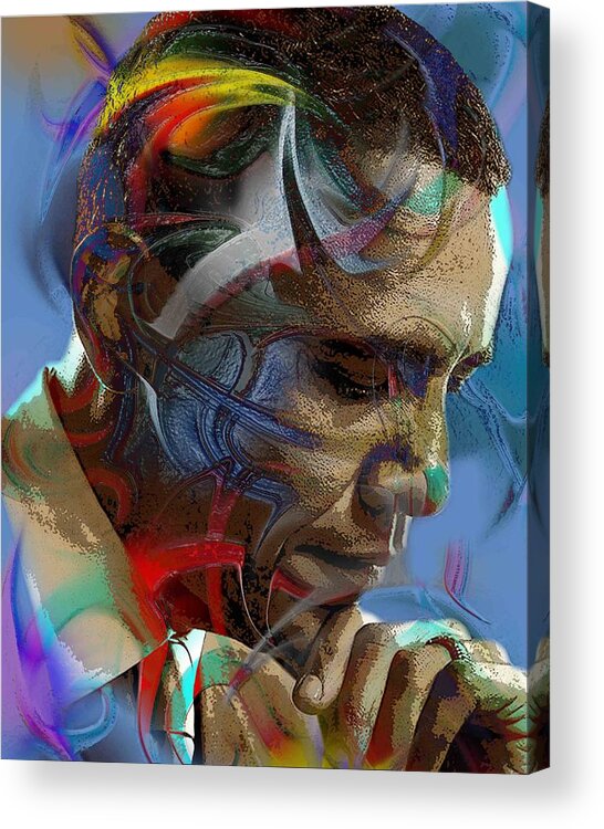 Obama Acrylic Print featuring the digital art Obama Abstract by Terry Boykin
