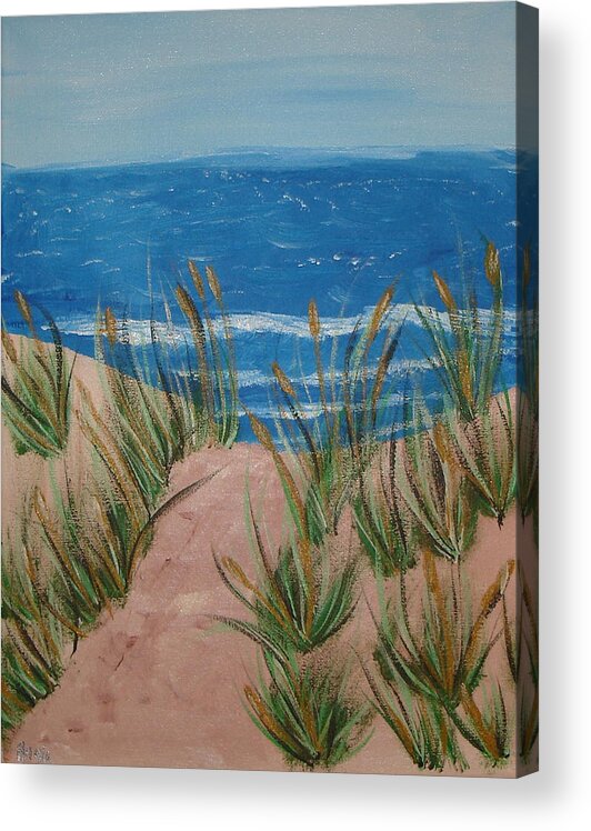 Ocean Acrylic Print featuring the painting Ocean Breeze by Angie Butler