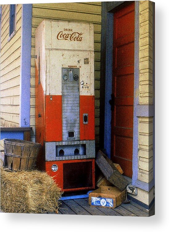 Fine Art Acrylic Print featuring the photograph Old Coke Machine by Rodney Lee Williams
