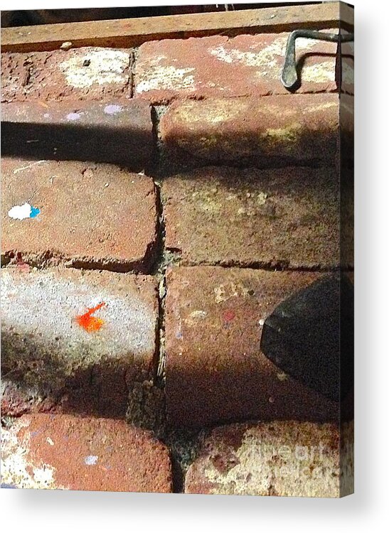 Brick Prints Acrylic Print featuring the photograph One brick at a time by Delona Seserman