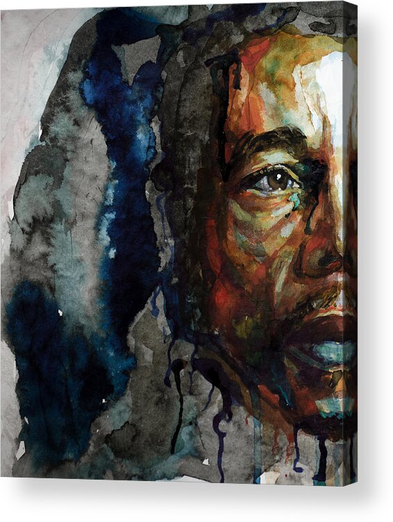 Bob Marley Acrylic Print featuring the painting One Love by Laur Iduc