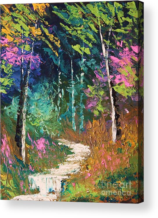 Trees Acrylic Print featuring the painting Only In My Mind by Steven Lebron Langston