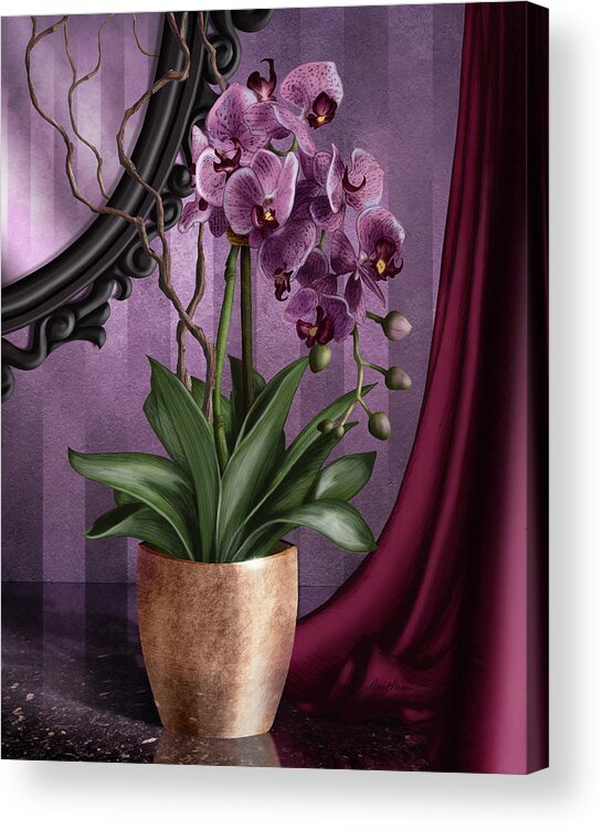 Orchid Acrylic Print featuring the digital art Orchid I by April Moen