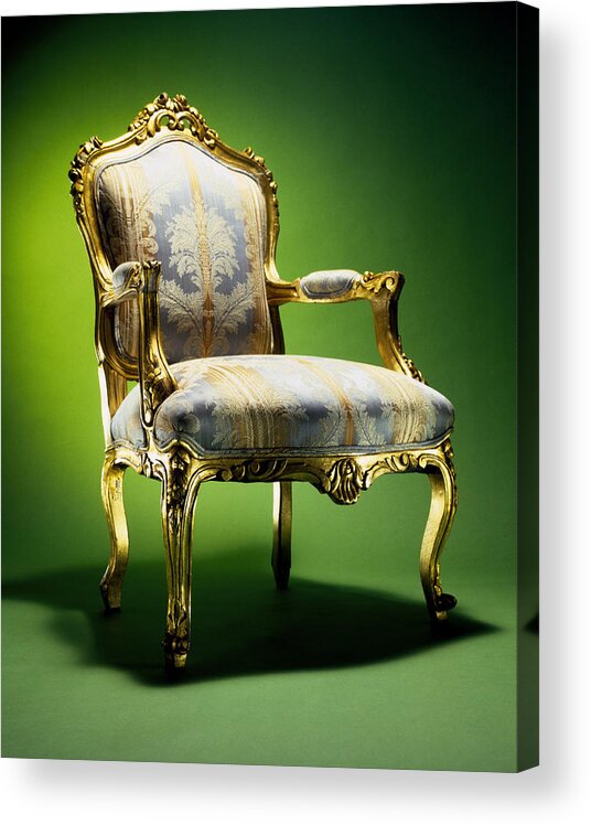 Gilded Acrylic Print featuring the photograph Ornate chair by Nicholas Eveleigh