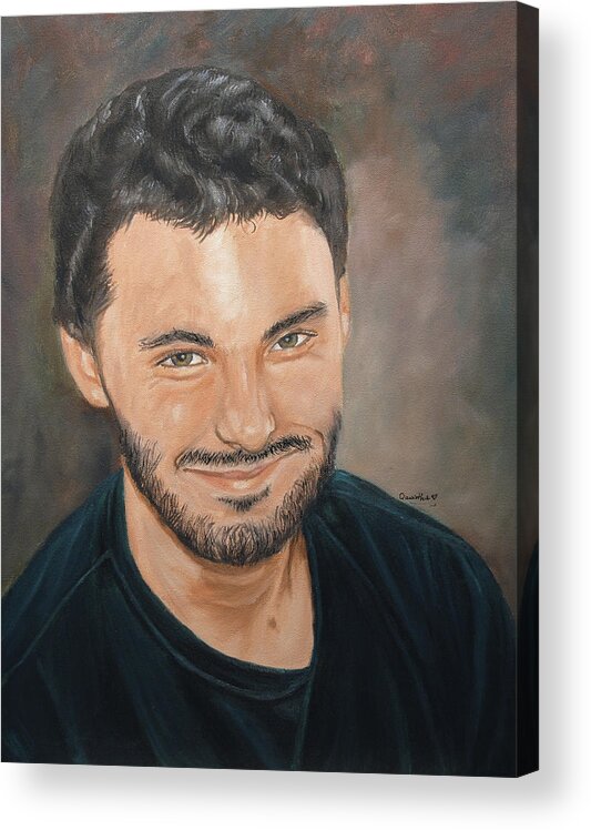 Portrait Acrylic Print featuring the painting Packy by Quwatha Valentine