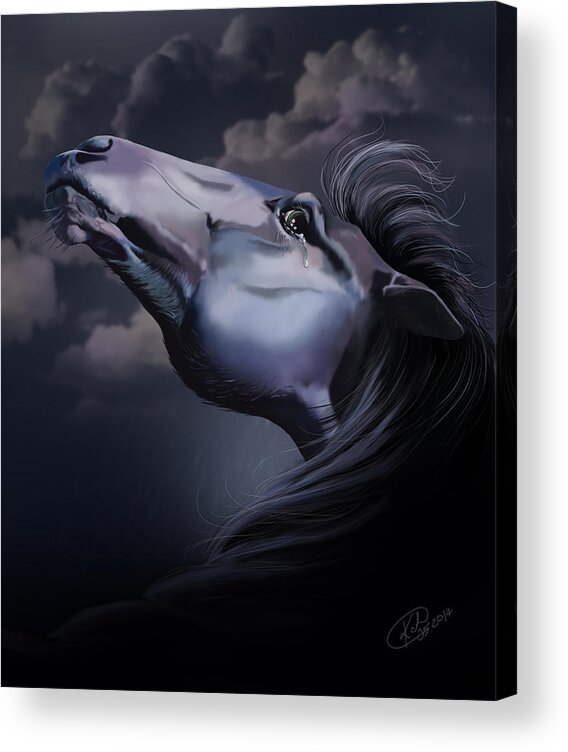 Horse Acrylic Print featuring the digital art Pain Inside Me by Kate Black