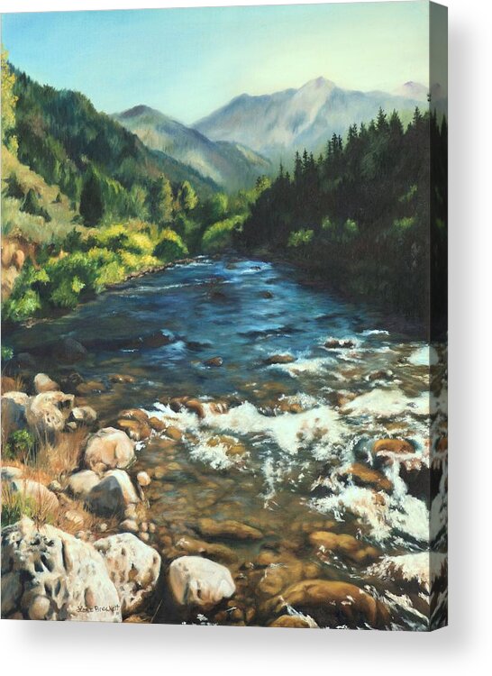 Palisades Creek Acrylic Print featuring the painting Palisades Creek by Lori Brackett