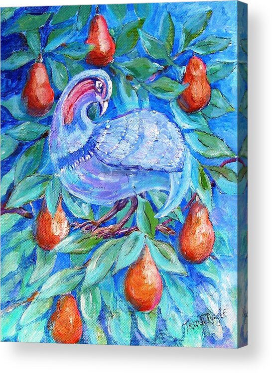 Christmas Acrylic Print featuring the painting Partridge in a Pear Tree by Trudi Doyle