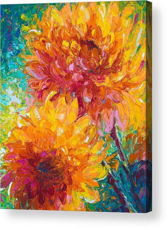 Dahlia Acrylic Print featuring the painting Passion by Talya Johnson