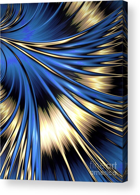 Peacock Acrylic Print featuring the digital art Peacock Tail Feather by Vix Edwards