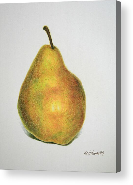 Pear Acrylic Print featuring the drawing Pear Practice by Marna Edwards Flavell