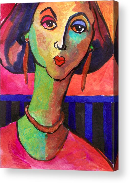 Collage Acrylic Print featuring the painting Penelope by Mtnwoman Silver
