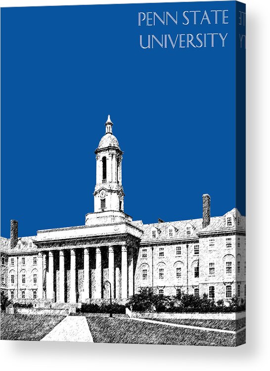 University Acrylic Print featuring the digital art Penn State University - Royal Blue by DB Artist