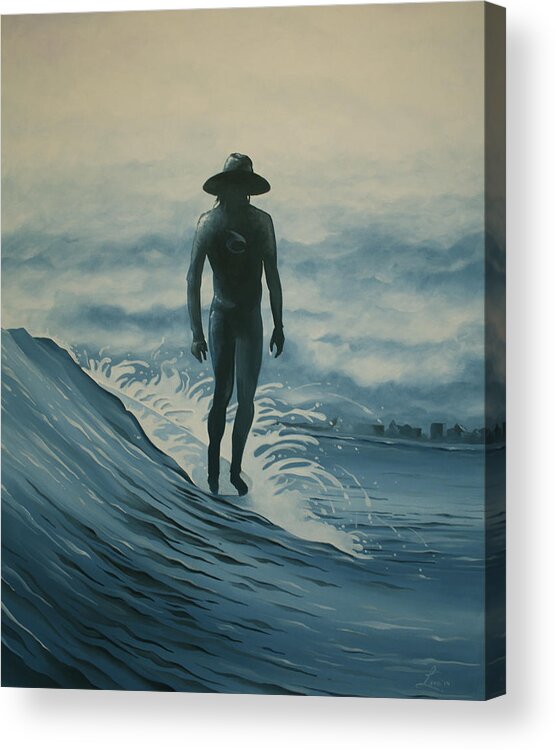 Surfing Acrylic Print featuring the painting Perched by William Love