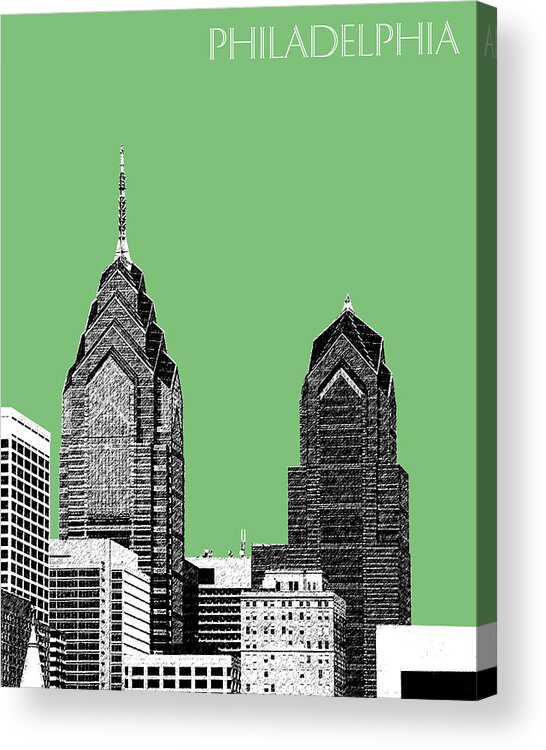 Architecture Acrylic Print featuring the digital art Philadelphia Skyline Liberty Place 2 - Apple by DB Artist
