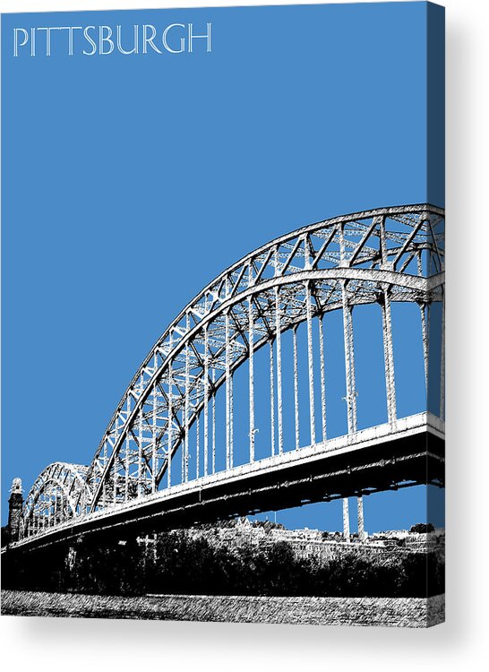 Architecture Acrylic Print featuring the digital art Pittsburgh Skyline 16th St. Bridge - Slate by DB Artist