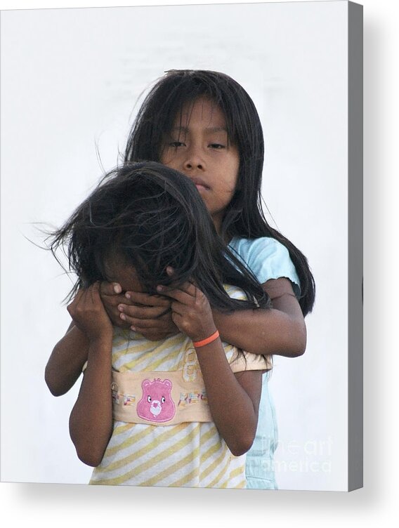 Central Acrylic Print featuring the photograph playing children in Panama City by Rudi Prott