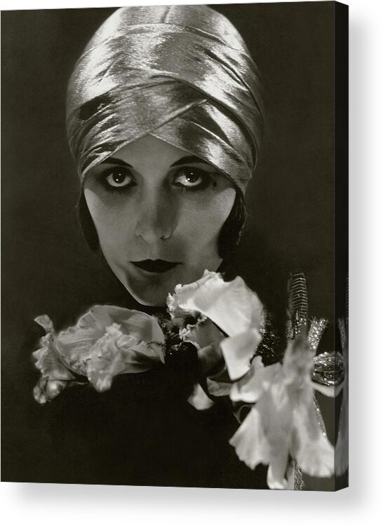 Accessories Acrylic Print featuring the photograph Pola Negri Wearing A Head Wrap by Edward Steichen