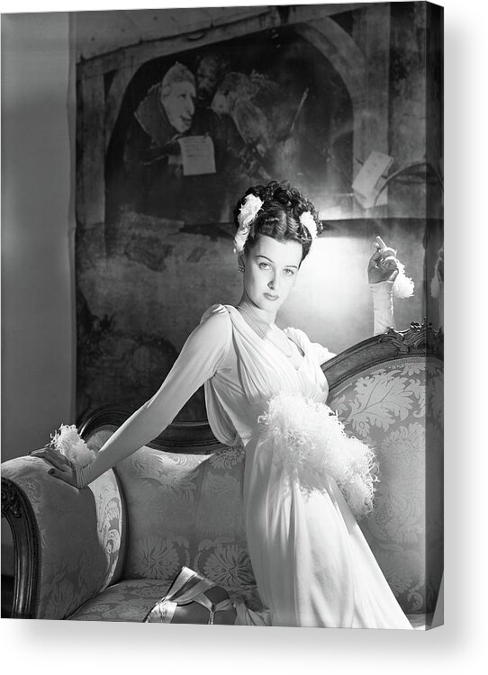 Eye Contact Acrylic Print featuring the photograph Portrait Of Joan Bennett In Costume by Horst P. Horst